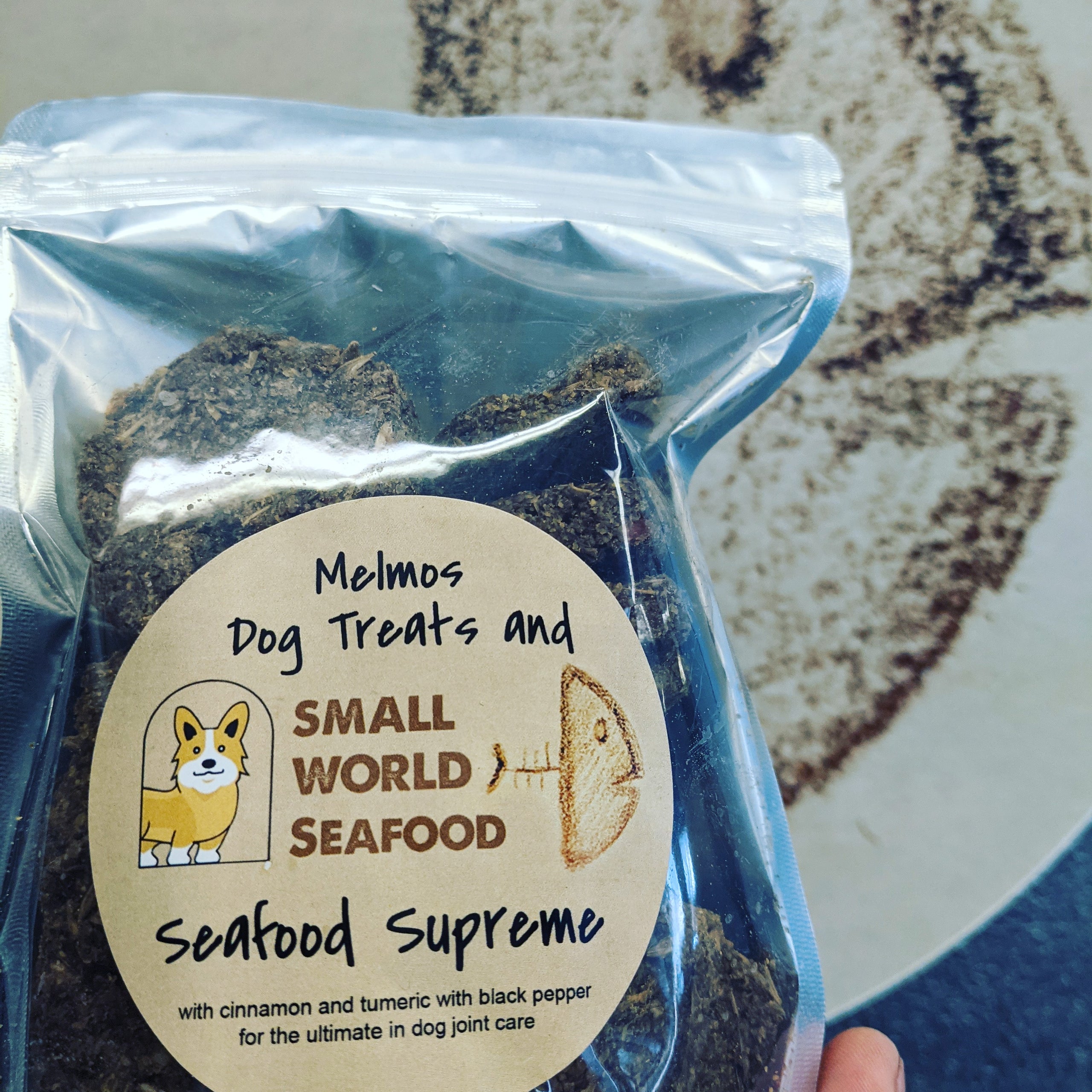 MELMO S SEAFOOD SUPREME DOG TREATS 8oz SMALL WORLD SEAFOOD